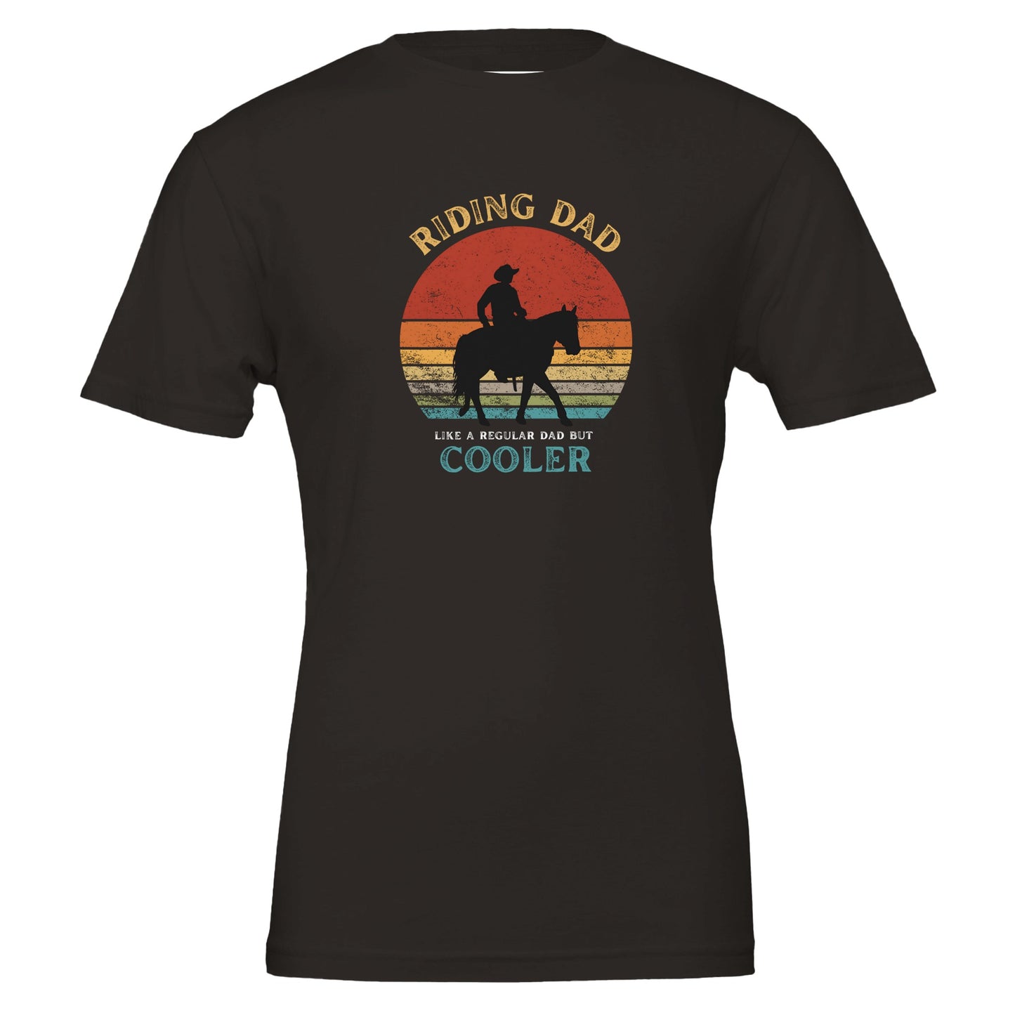 Horse T-shirt with 'Riding Dad: Like a Regular Dad but Cooler' design, perfect for equestrian fathers
