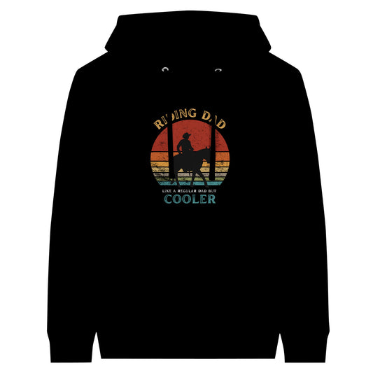 Horse hoodie with 'Riding Dad: Like a Regular Dad but Cooler' design, ideal for equestrian dads